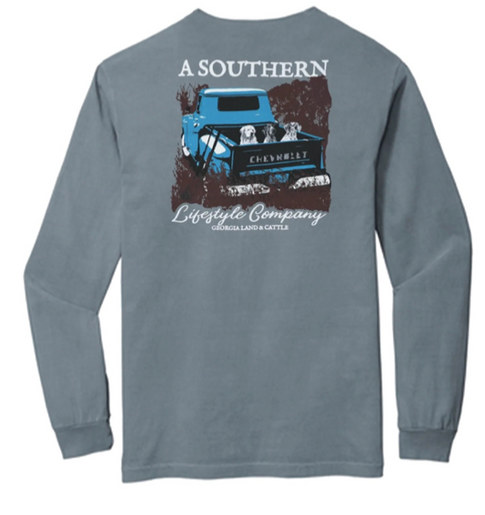 Men's Grey Truck Southern Lifestyle Long Sleeve Shirt