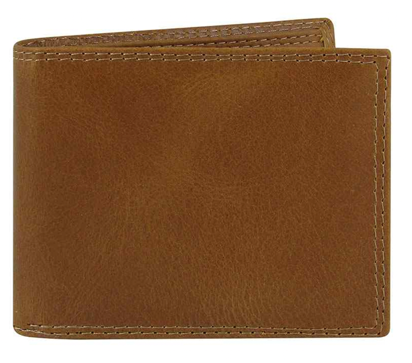 Men's Tan Leather Bifold Wallet