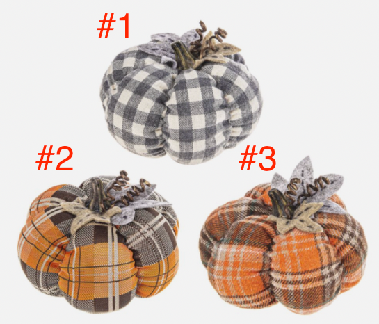 Small Stuffed Pumpkins 3 Asst.