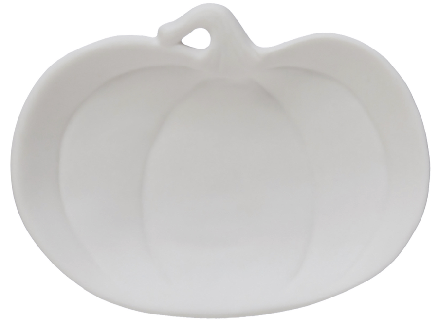 Stoneware Pumpkin Shaped Dish- Matte White