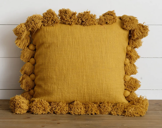 Mustard Tassel Pillows