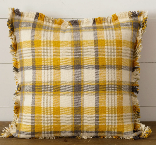 Mustard Flannel Pillows