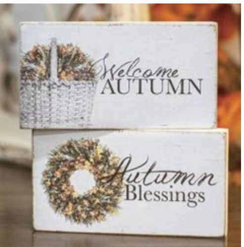 Welcome Autumn Block Signs