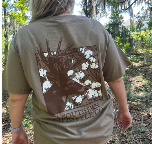 Deer in Cotton Southern Lifestyle Shirt