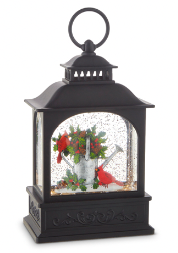 Small Cardinal Lighted Water Lantern