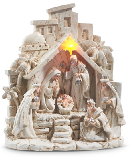 8''  Resin Lighted Nativity