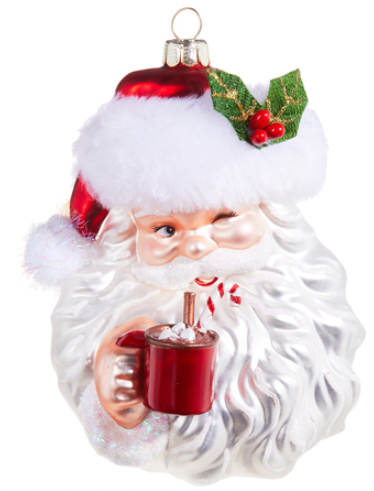 5.25' Santa Drinking Cocoa Ornaments