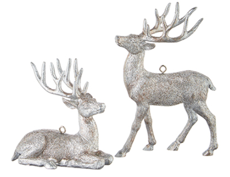 5.5' Silver Deer Ornaments