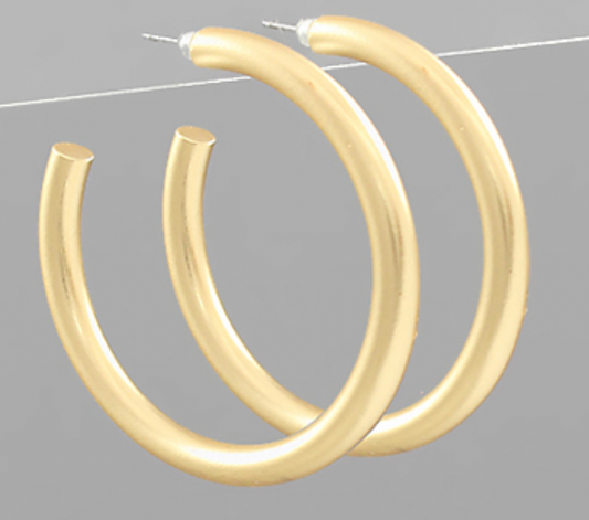 Matte Gold Hoop Earrings