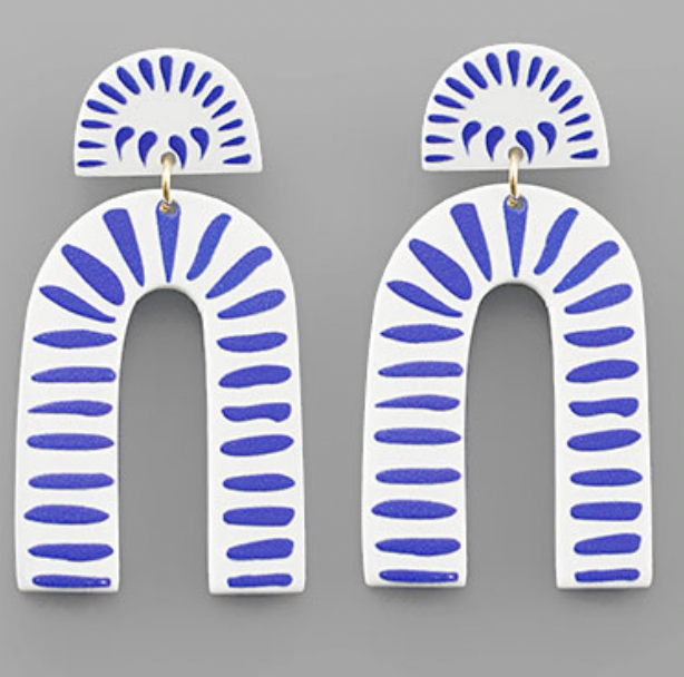 Blue & White Earrings