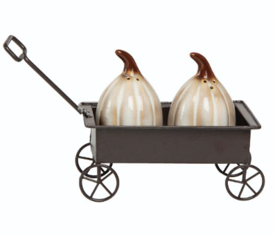 Pumpkin Salt & Pepper Shaker W/ Wagon