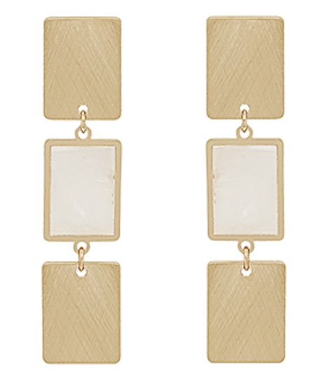 3 Rectangle Tier Drop Earrings