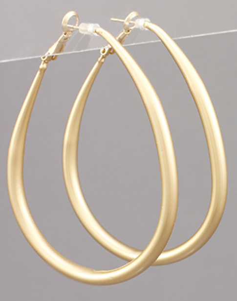 Matte Gold Teardrop Earrings