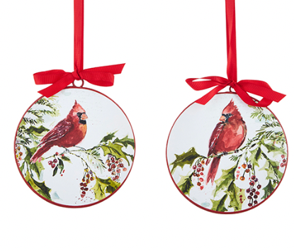 Cardinal Disc Ornaments