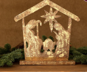 Wooden Carve Tabletop Nativity