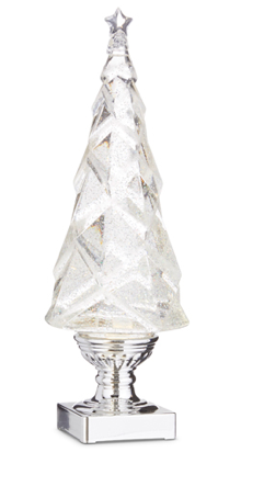 Silver Geometric Lighted Tree