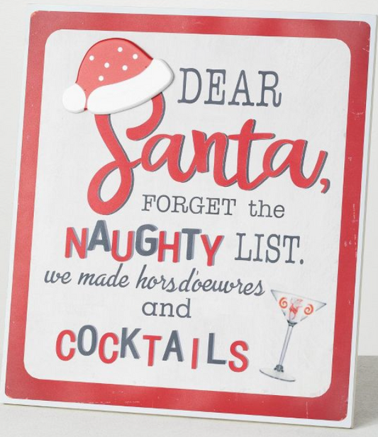 Dear Santa Cocktail Sign