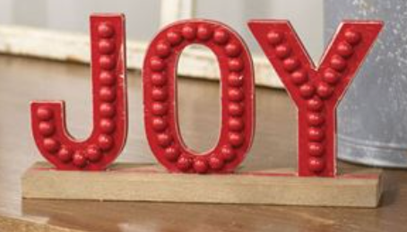 Red Beaded Joy Sign