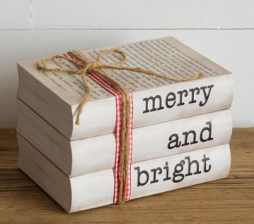 Merry & Bright Stacked Books