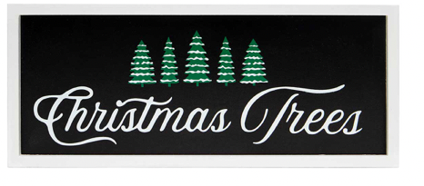 Black "Christmas Tree" Rectangle Sign