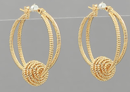 Gold Double Layered Hoops