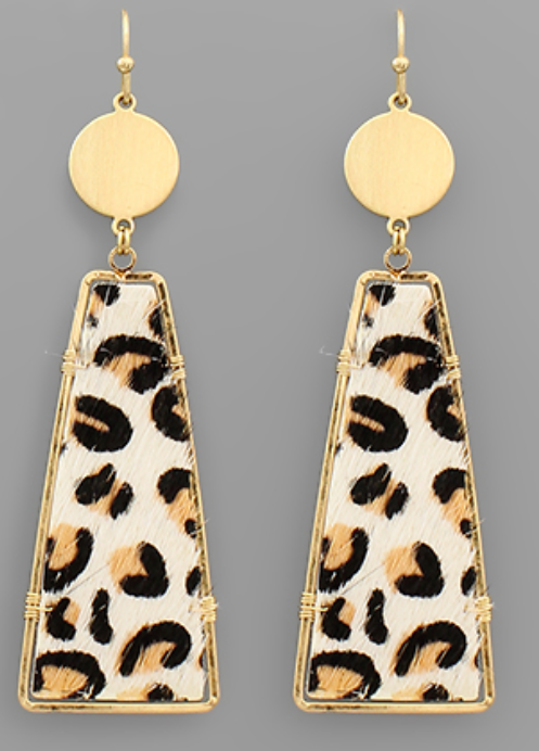 Leopard Drop Earrings