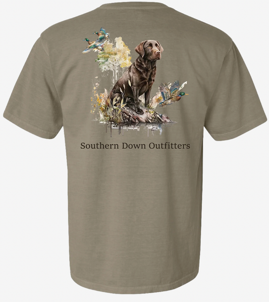 SandStone Chocolate Lab Southern Down Outfitters T-Shirt