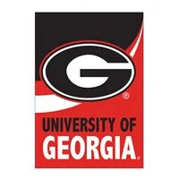 UGA Burlap Decorative Team Flag
