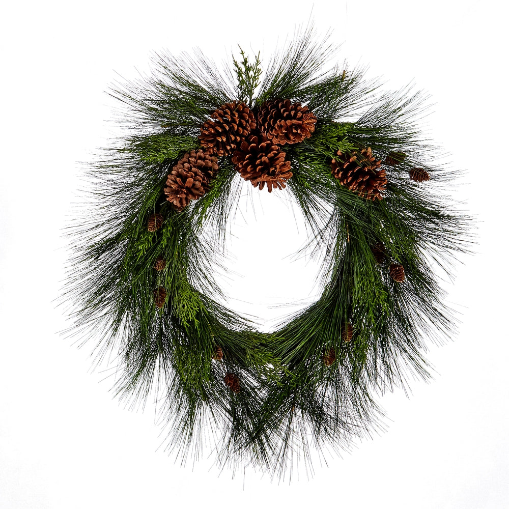 RAZ Long Needle Pine and Pinecone Wreath