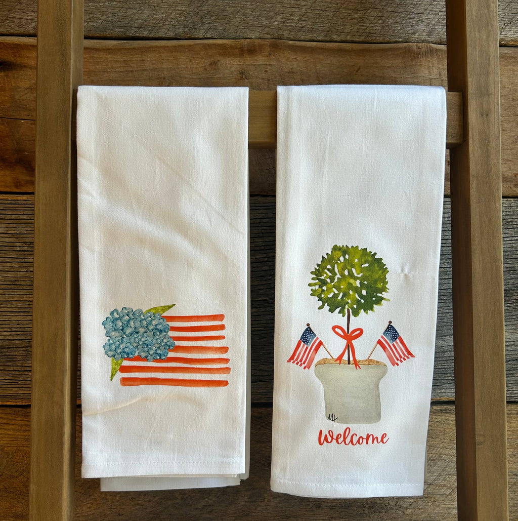 Hydrangea Flag Tea Towel