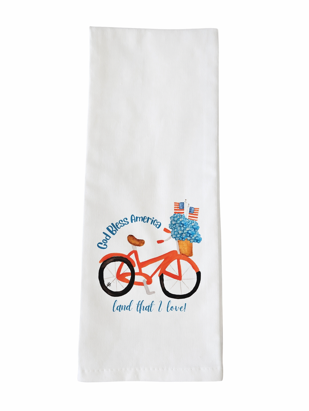 God Bless America Bicycle Tea Towel