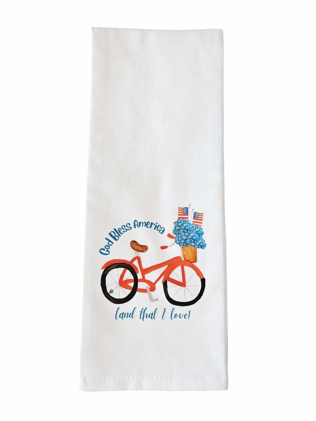 God Bless America Bicycle Tea Towel