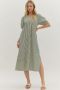 Entro Green Stripe Long Dress