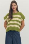 Entro Striped Short-Sleeved Sweater