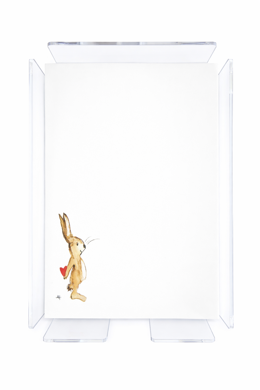 Notepad with acrylic holder