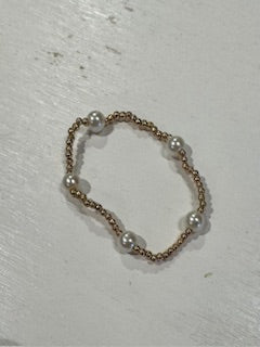 Large Pearl Gold Beaded Bracelet