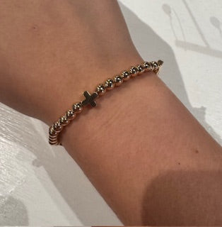 Gold Cross Beaded Bracelet