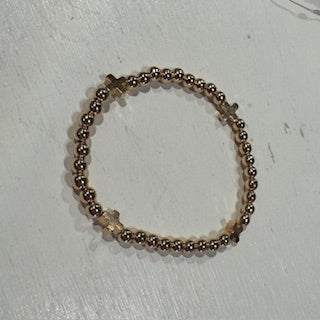 Gold Cross Beaded Bracelet