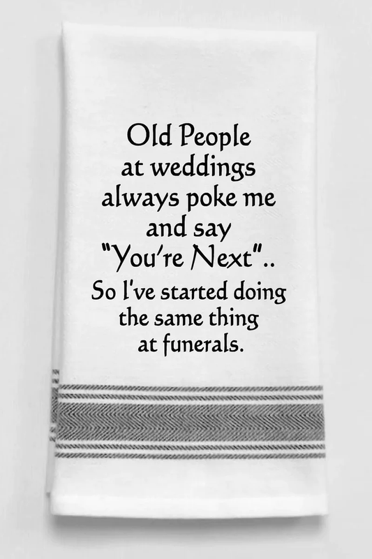 Old People at Weddings Tea Towels