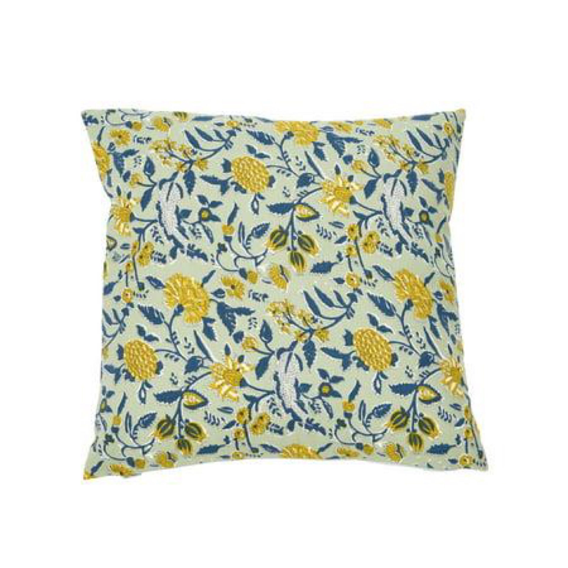 Blue and Gold Pillow