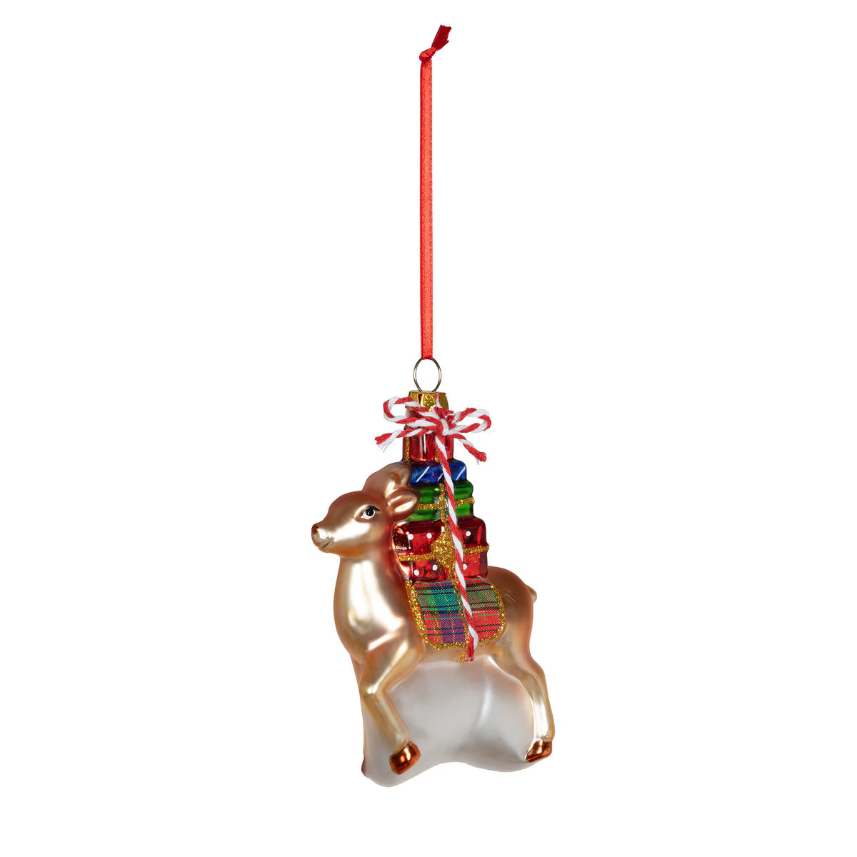 Park Hill Retro Festive Reindeer Glass Ornament